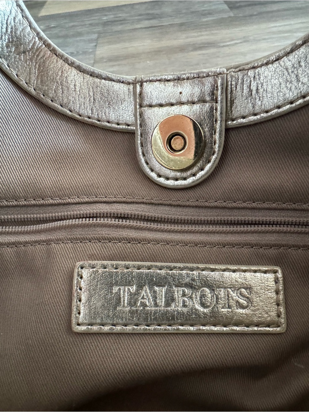 Talbots Metallic Woven Gold Tote - Picture 4 of 5